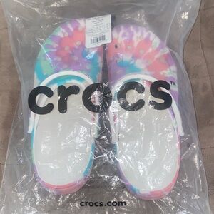 CROCS Multicolor Tie-Dye Clogs women 12 mens 10